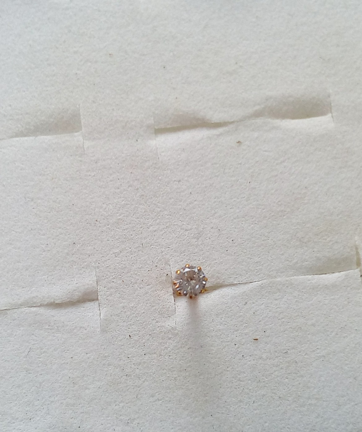 Real 12 Karat Gold Nose Pin with Small (3MM) Stone For Women