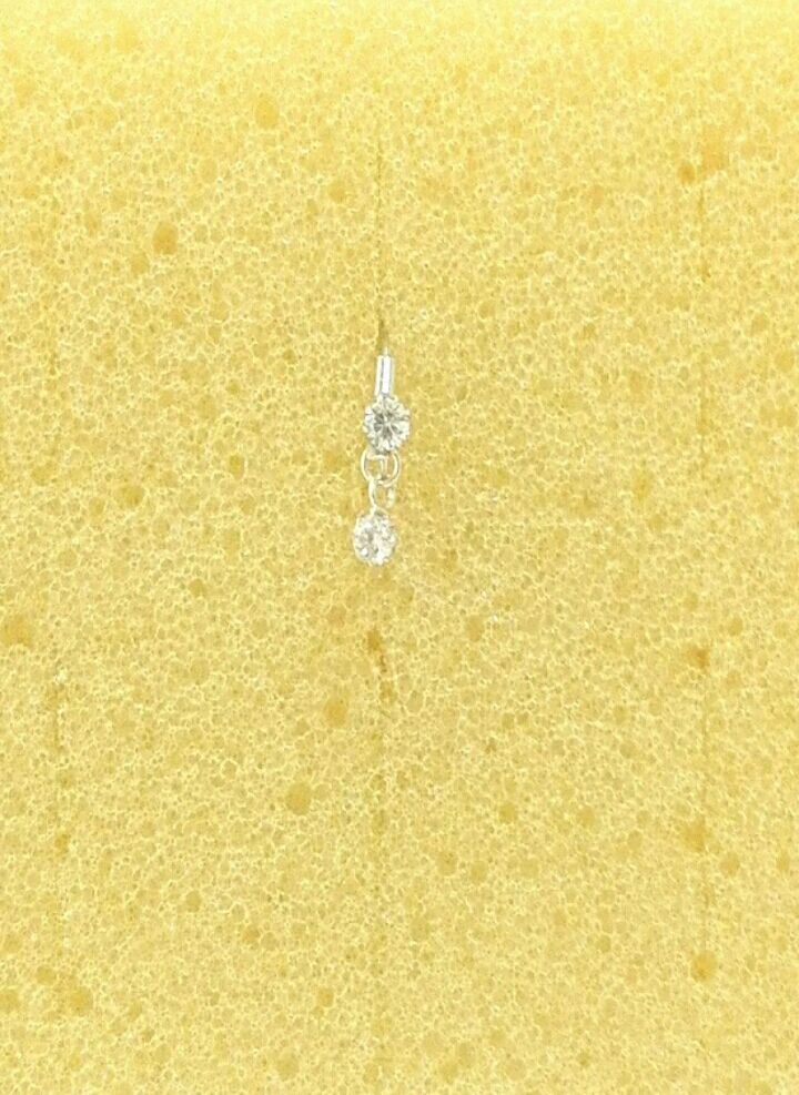 Pure Silver (Chandi) Nose Ring with Small Front and Under Stones For Women - Image 3