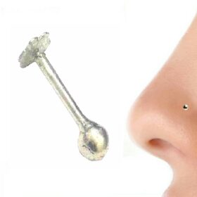 Pure Silver (chandi) Studs Shaped Nose Pin For Women