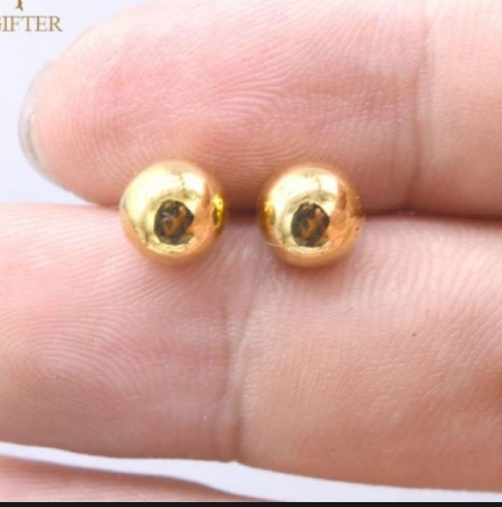 Real Gold Plated Ear Tops Studs Shaped For Women (pair) - Image 2