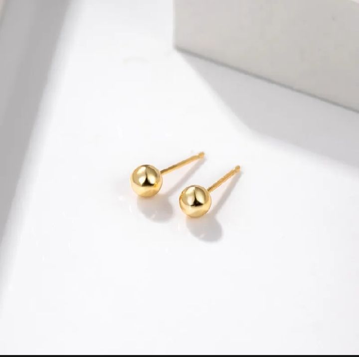 Real Gold Plated Ear Tops Studs Shaped For Women (pair) - Image 5