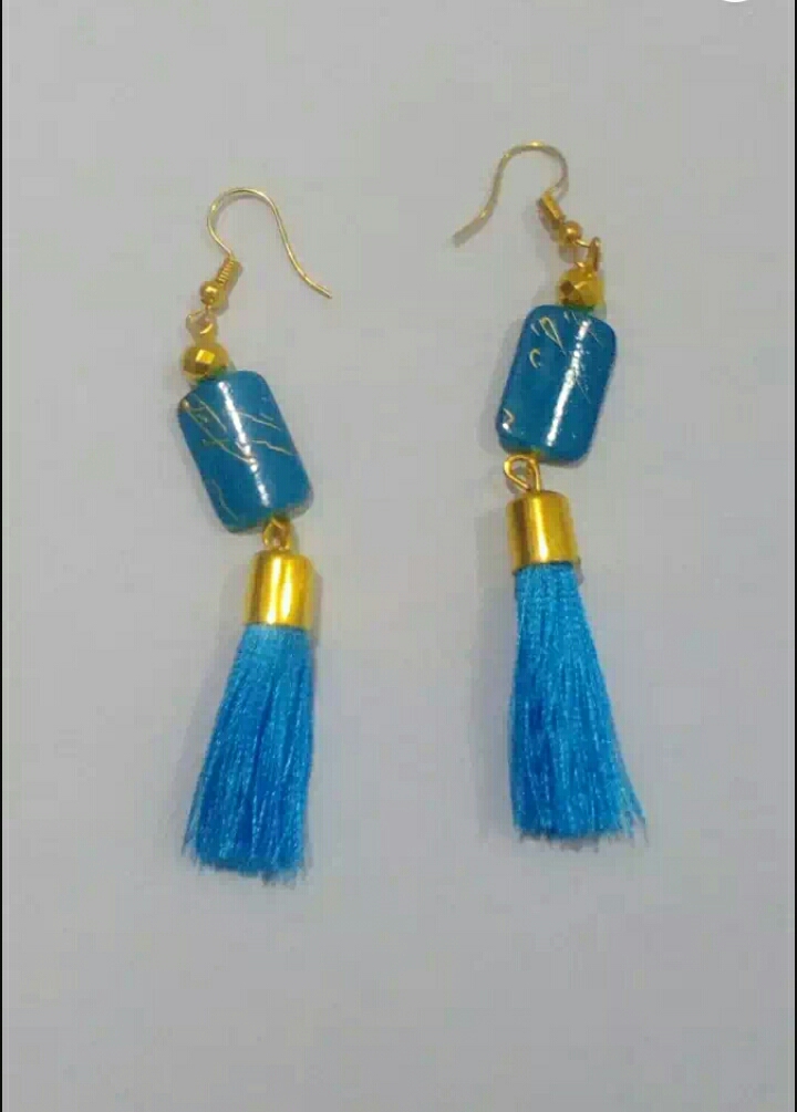Stylish Long Thread (Dress matching) Earrings with Different Color For Women - Image 4
