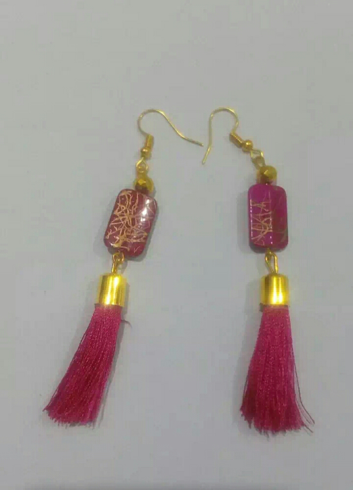 Stylish Long Thread (Dress matching) Earrings with Different Color For Women - Image 5