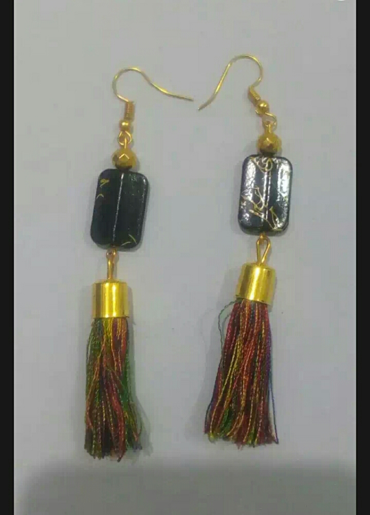 Stylish Long Thread (Dress matching) Earrings with Different Color For Women - Image 7