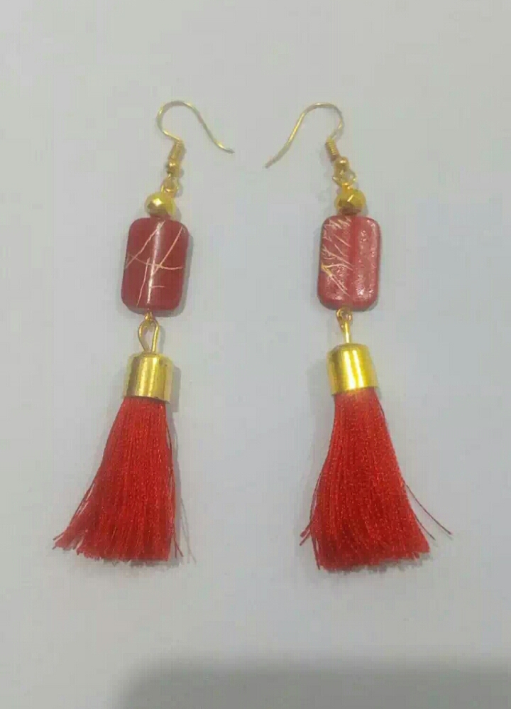 Stylish Long Thread (Dress matching) Earrings with Different Color For Women - Image 10